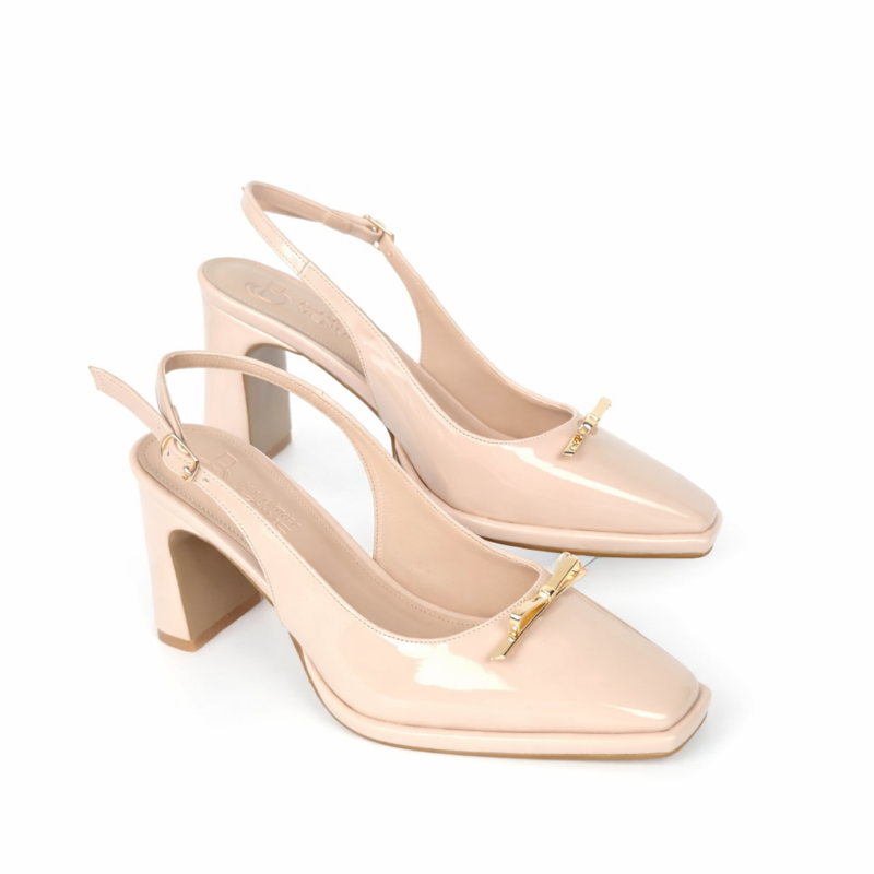 Elira Bow Slingback — Blush Nude