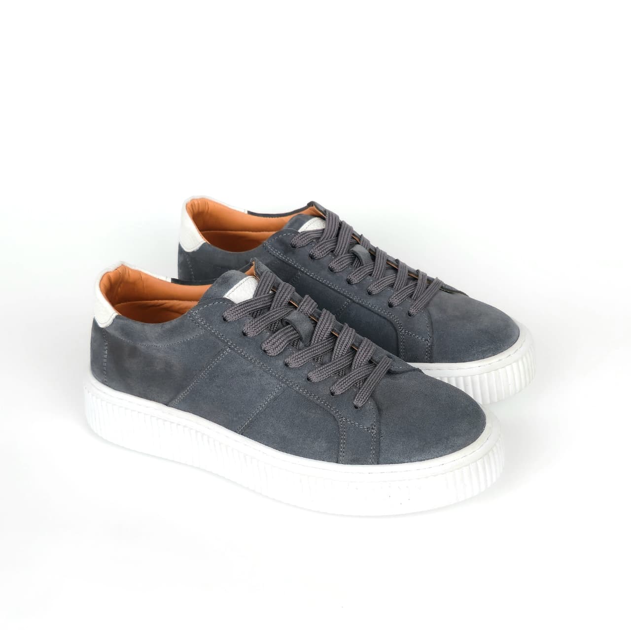 Luca Nubuck Casual Lace-Up Shoe - Charcoal Gray