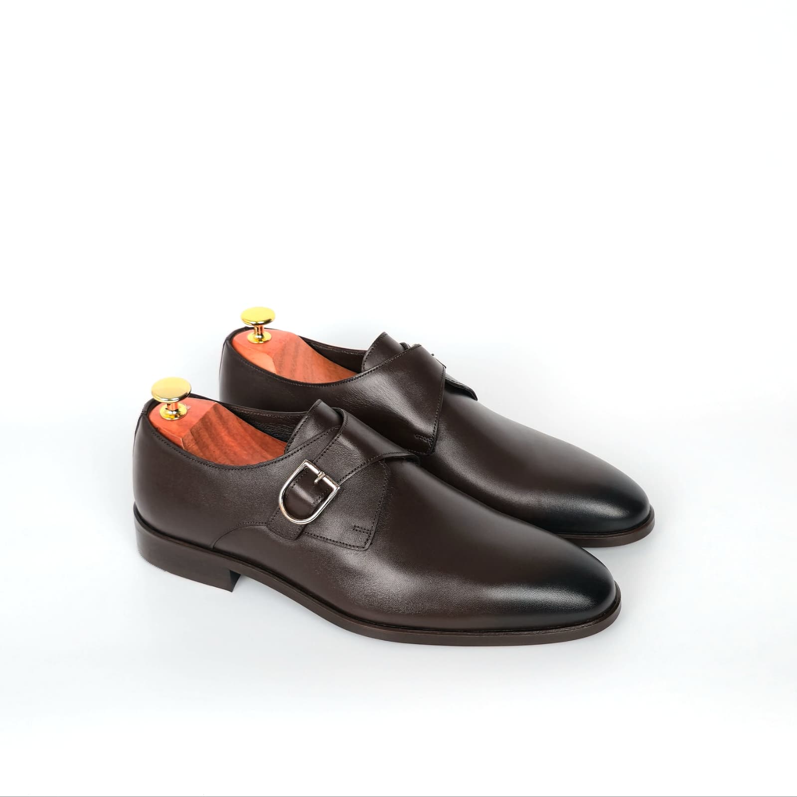 Roman Single Monk Strap Dress Shoe - Dark Chocolate Brown