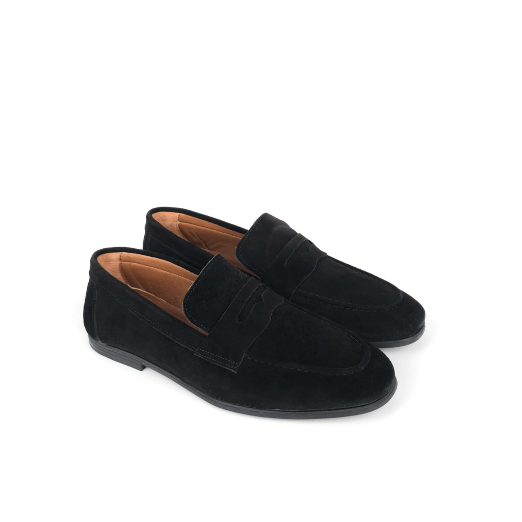 Santino Suede Penny Loafer – Classic Black