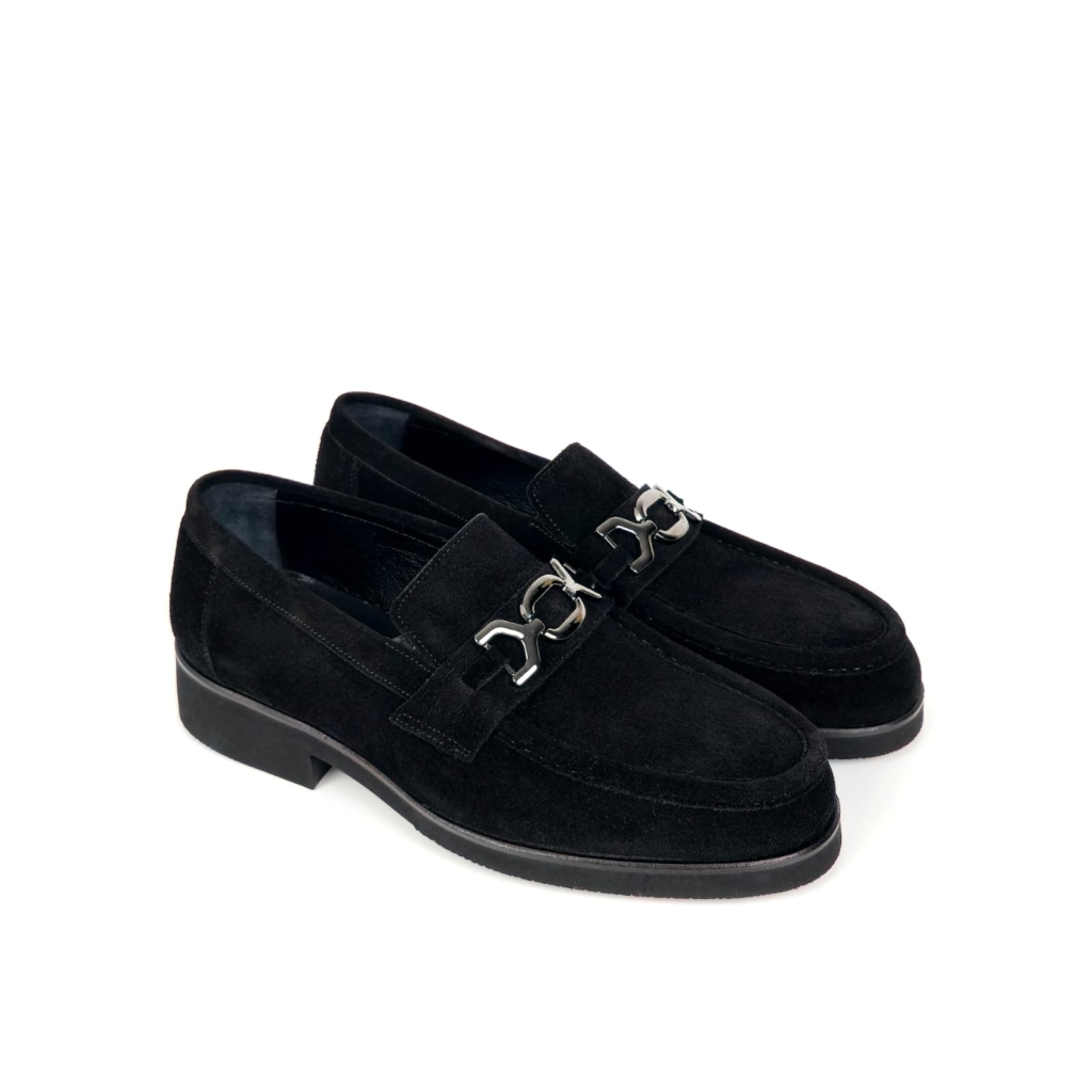 Bruno Horsebit Suede Loafer – Classic Black