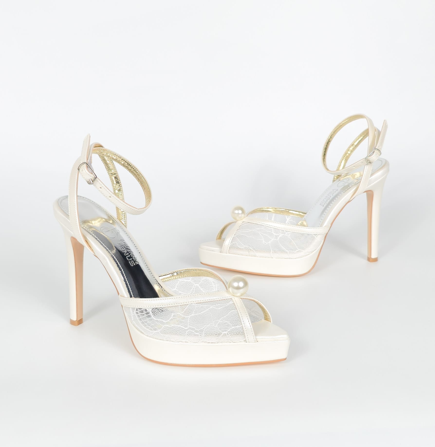 Aurelia Floral Lace Bridal Platform Sandal · 13 cm — Ivory