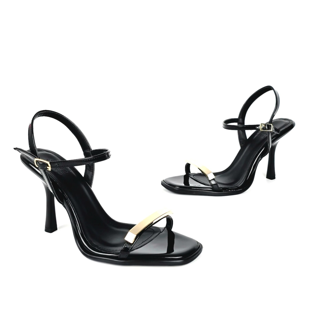 Adira Toe Loop Stiletto Sandal — Onyx Black