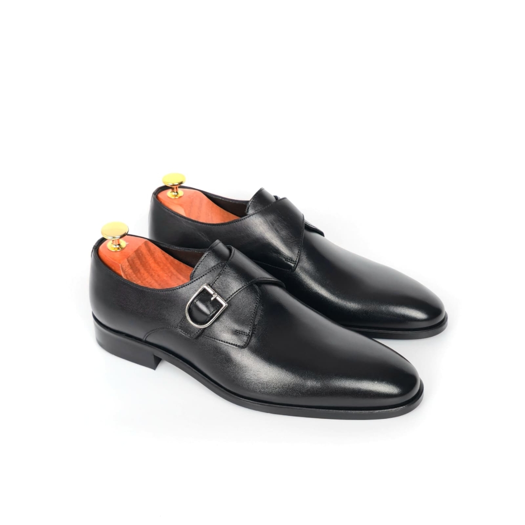 Roman Single Monk-Strap Shoe — Onyx Black