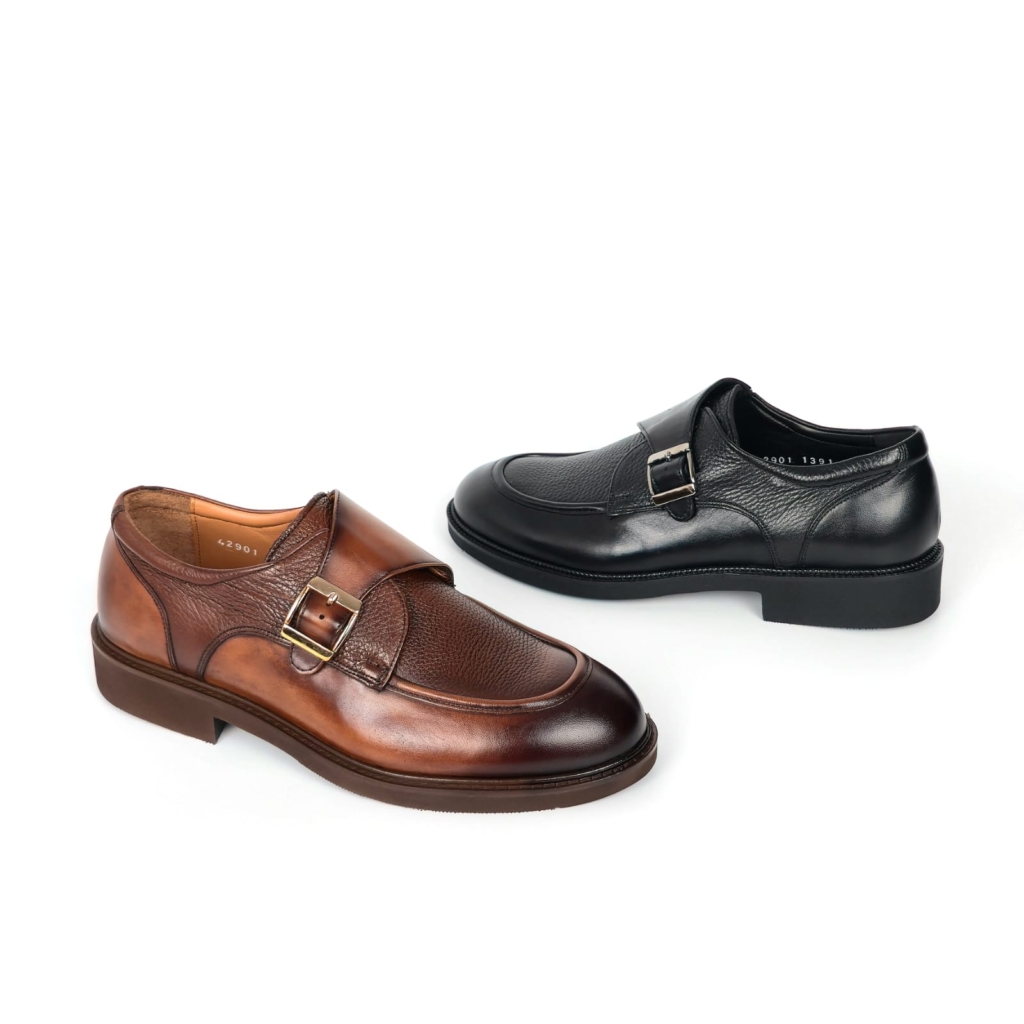 Valerio Monk-Strap Shoe — Burnished Cognac