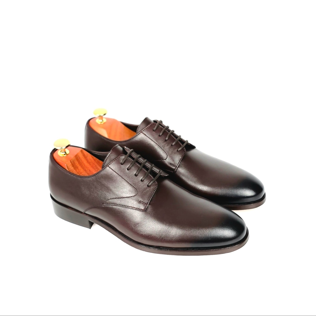 Dante Plain-Toe Derby — Cacao Brown