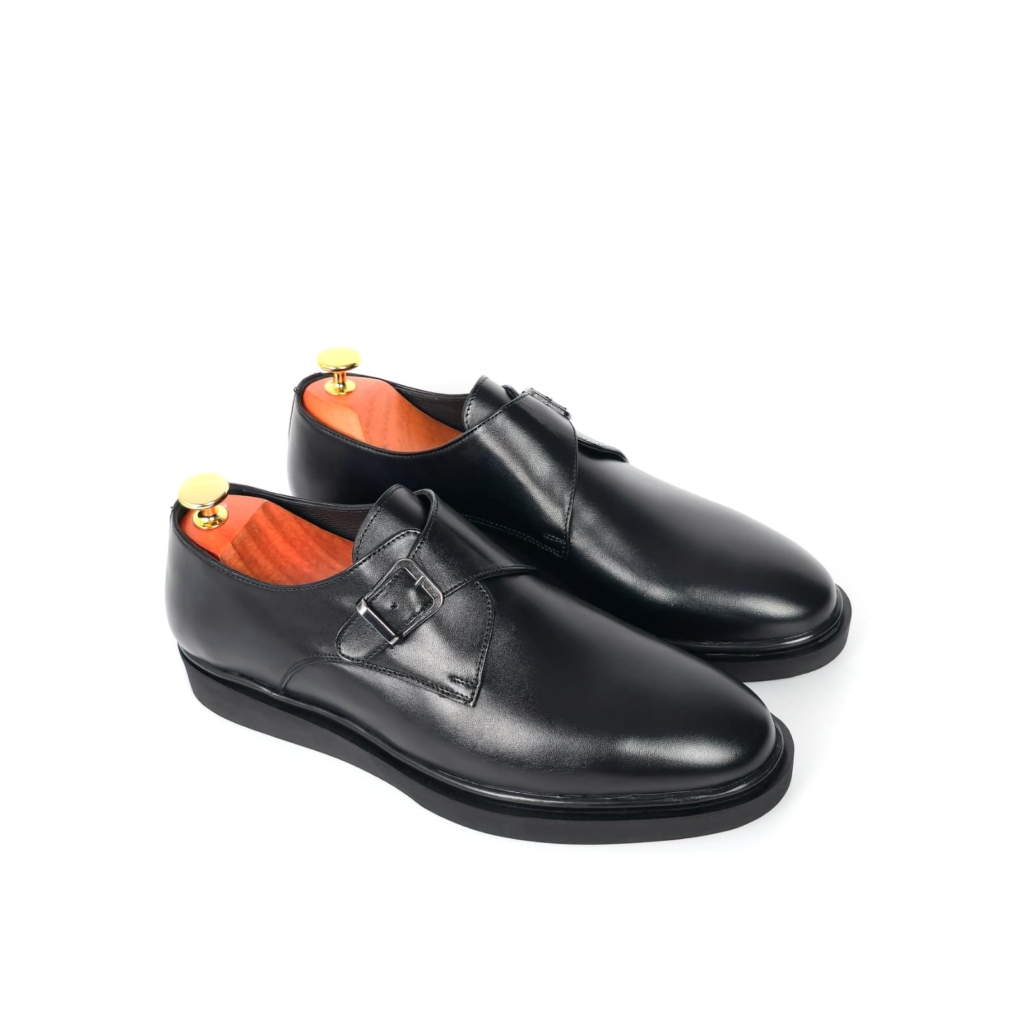 Matteo Single Monk-Strap Shoe — Onyx Black