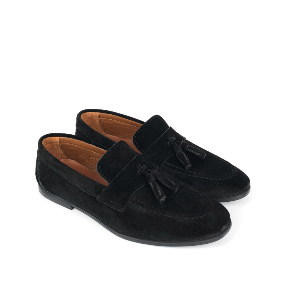 Bruno Horsebit Suede Loafer — Onyx Black