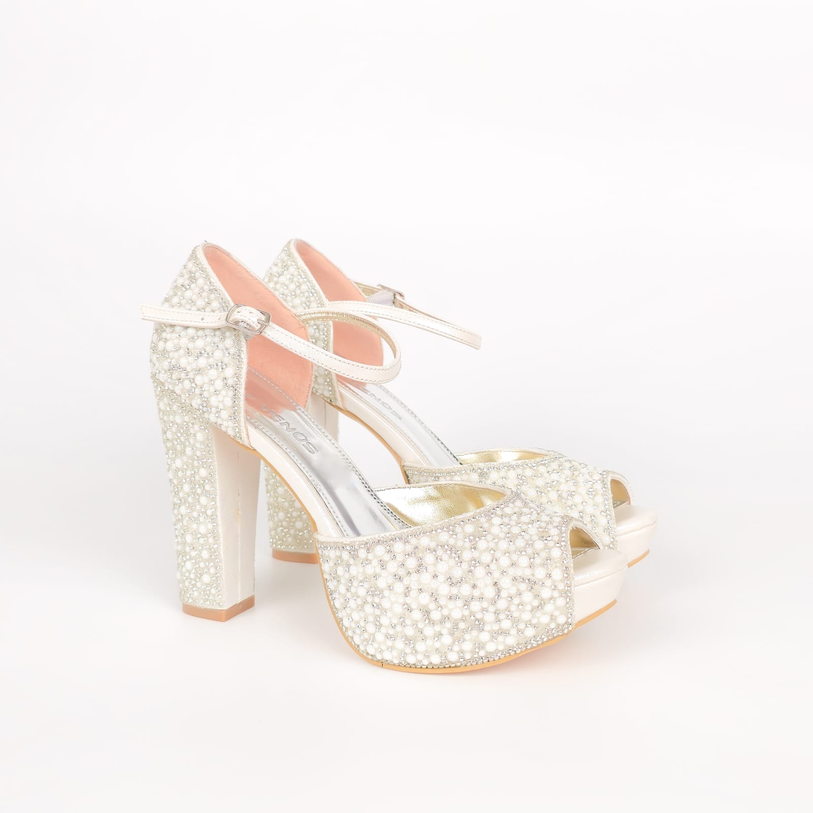 Aurelia Pearl Platform Bridal Sandal - Ivory Cream
