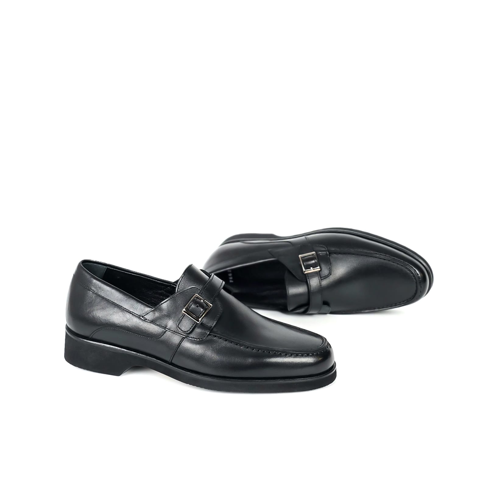 Elian Buckle Strap Dress Loafer - Classic Black