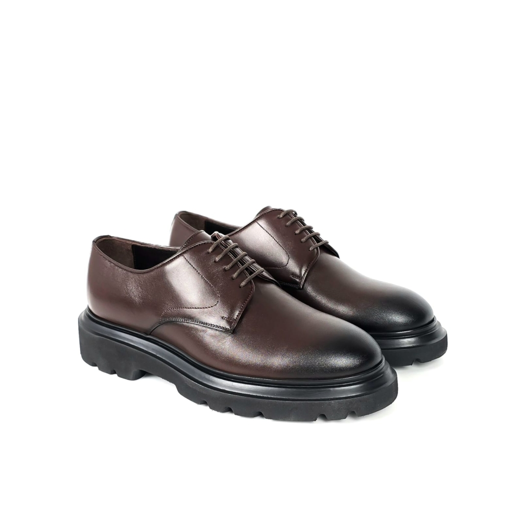 Bruno Lug-Sole Derby Shoe - Dark Chocolate Brown