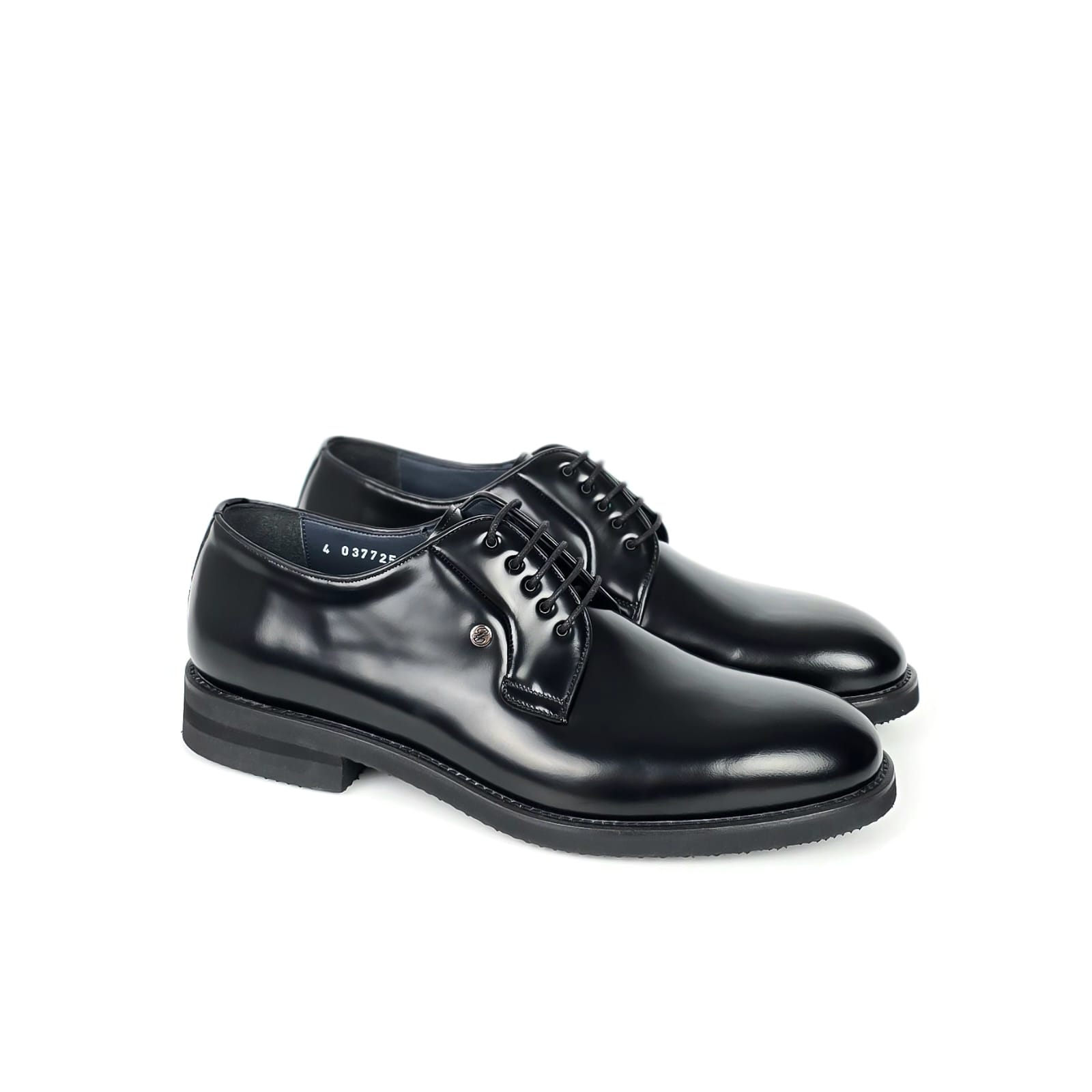 Alessio Polished Plain-Toe Derby - Classic Black