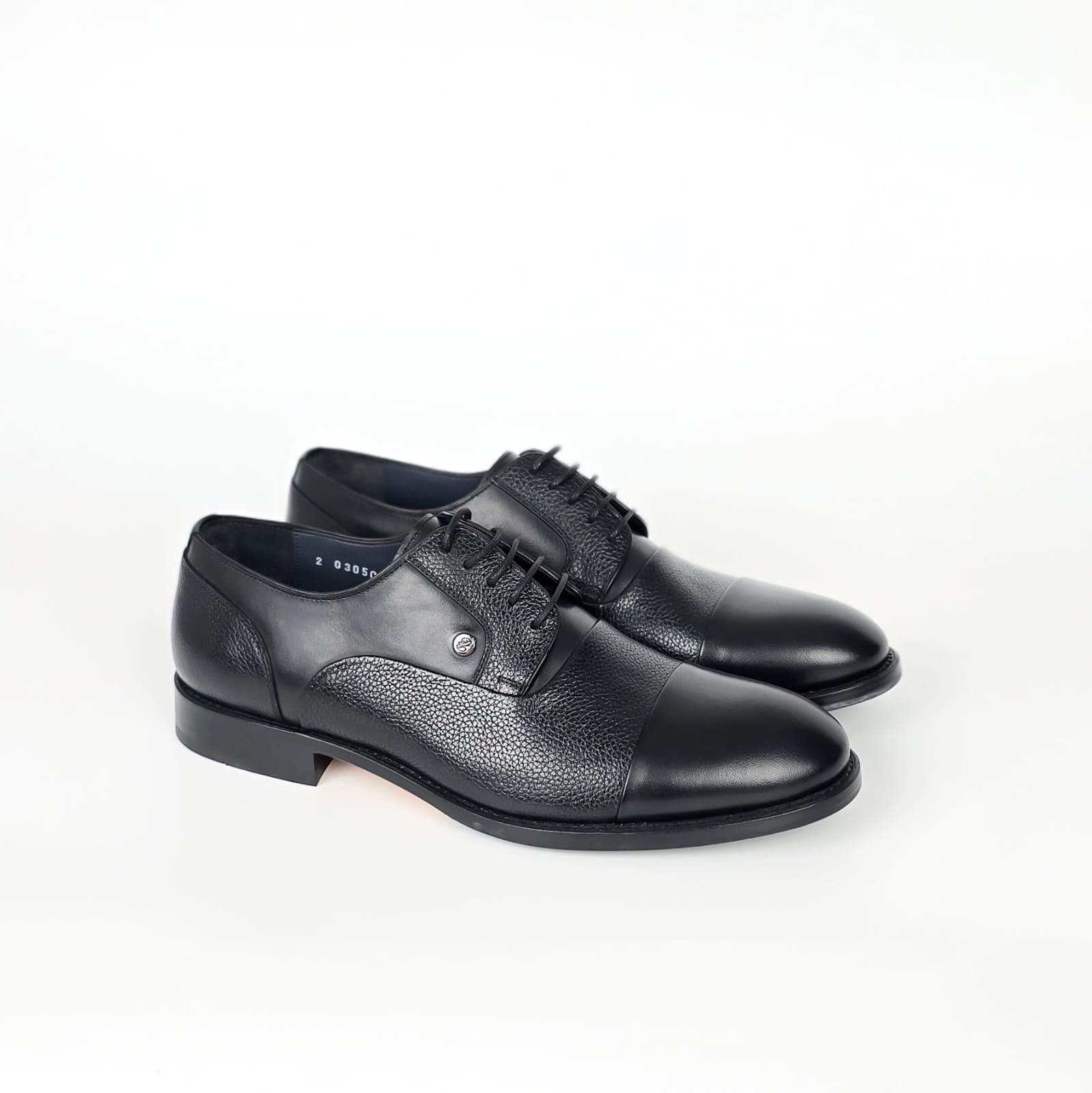 Dario Textured Cap-Toe Derby - Classic Black