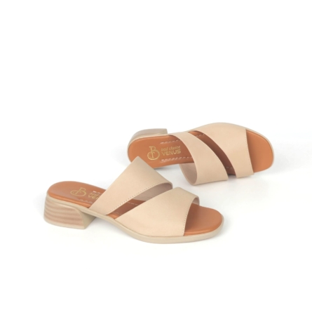Siena Flat Cross Strap Slide - Ivory Cream