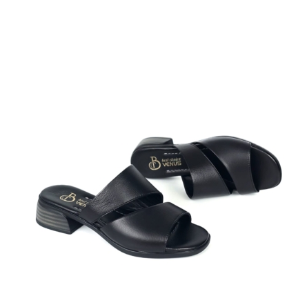 Siena Flat Cross Strap Slide - Classic Black