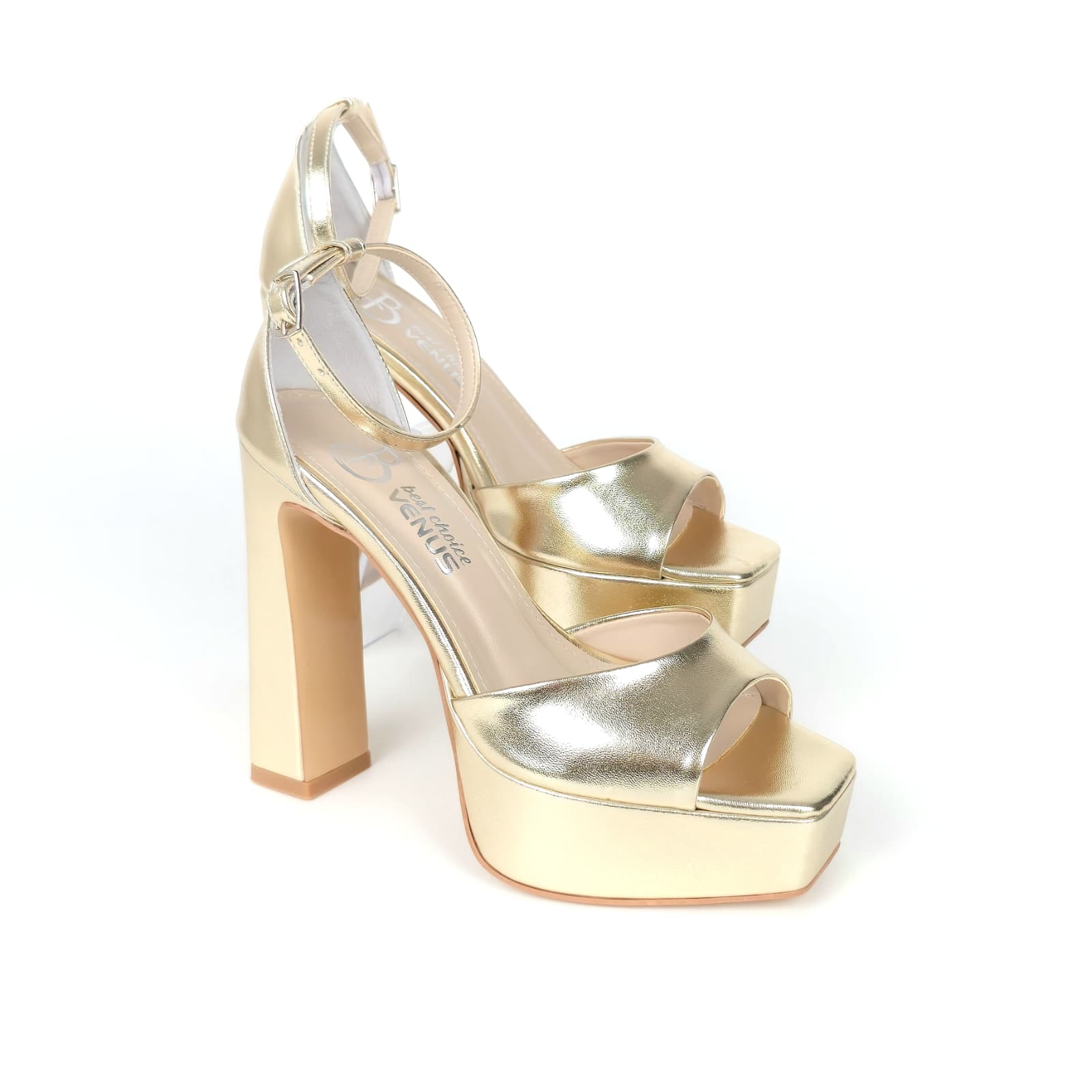 Liora Metallic Platform Sandal - Champagne Gold - 12-13 cm