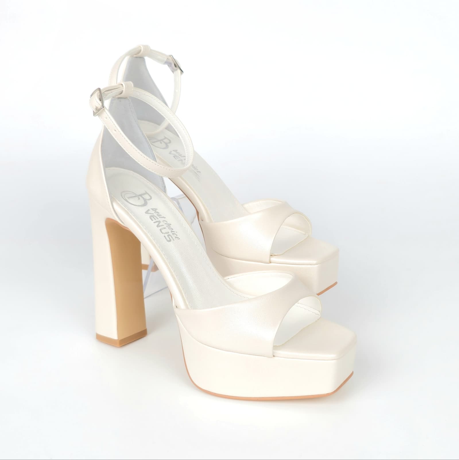 Liora Metallic Platform Sandal - Ivory Cream - 12-13 cm