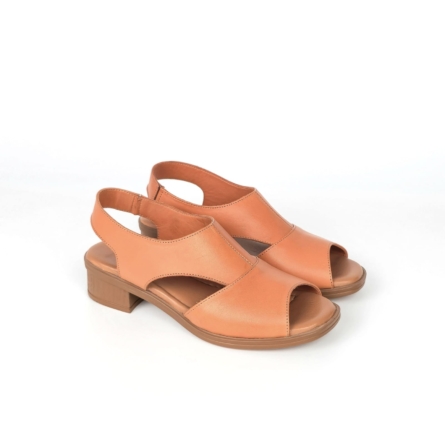 Rina Slingback Flat Sandal - Caramel Tan
