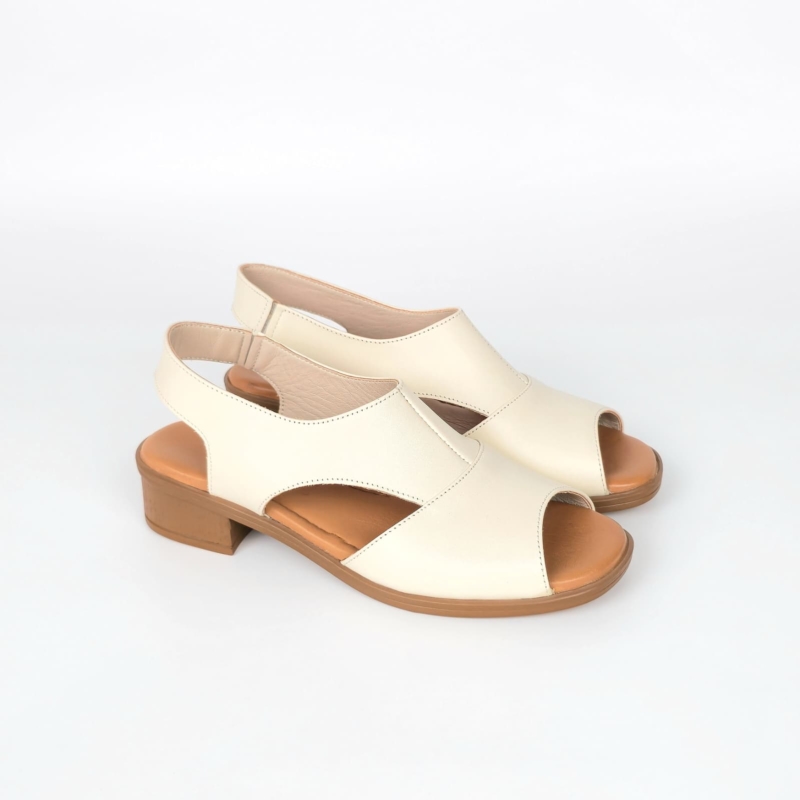 Rina Slingback Flat Sandal - Ivory Cream