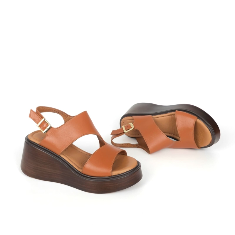 Nadia Comfort Platform Sandal - Caramel Tan
