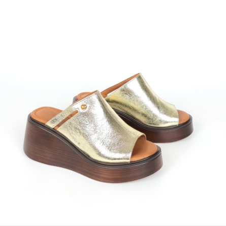 Ora Platform Clog Mule - Champagne Gold