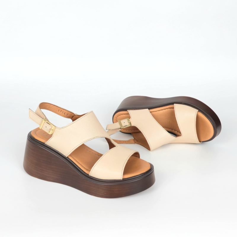 Nadia Comfort Platform Sandal - Ivory Cream