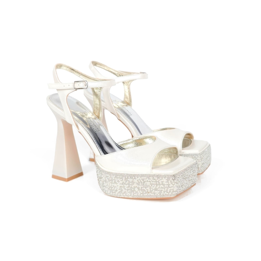 Aurelia Rhinestone Bridal Platform Sandal — Ivory