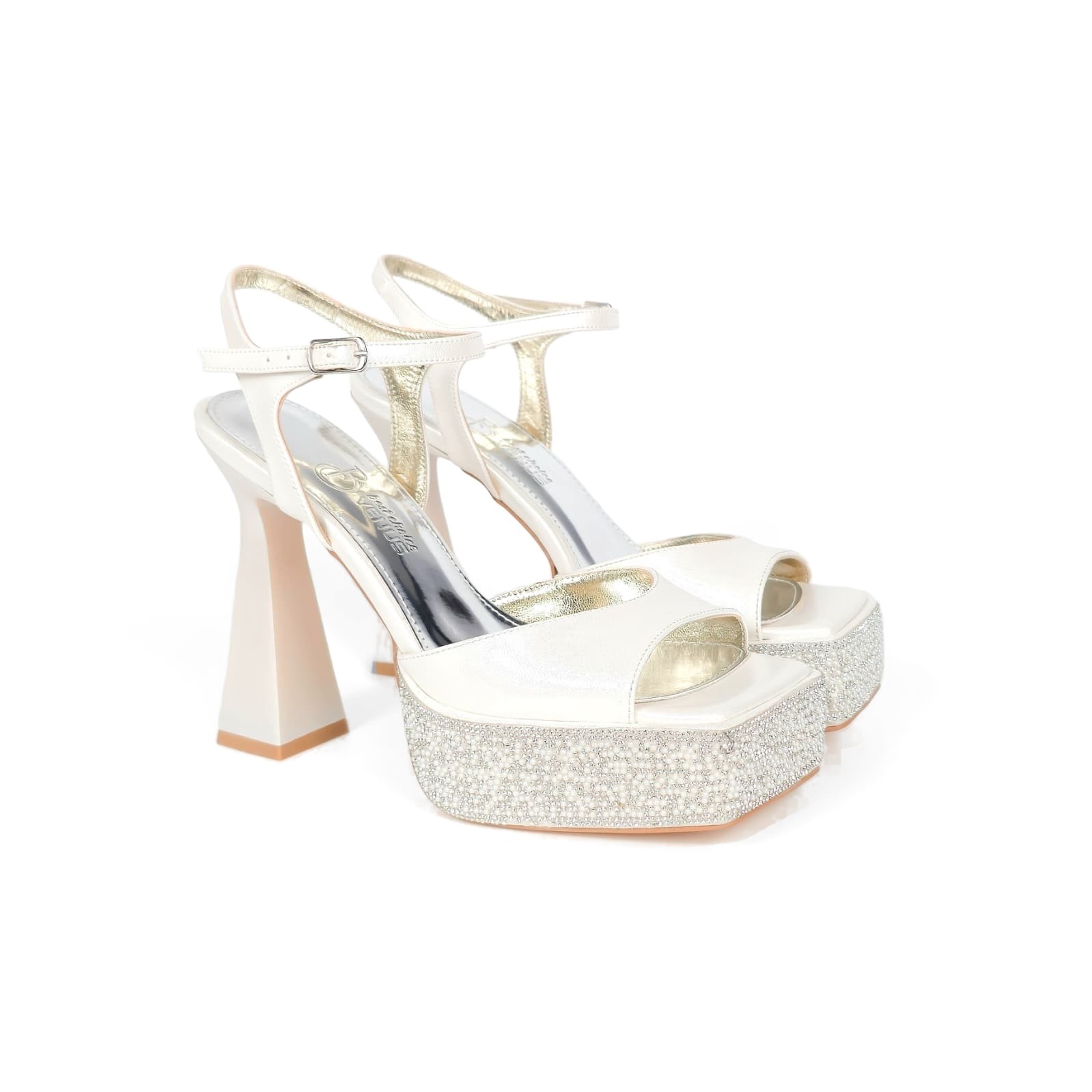 Aurelia Rhinestone Bridal Platform Sandal — Ivory