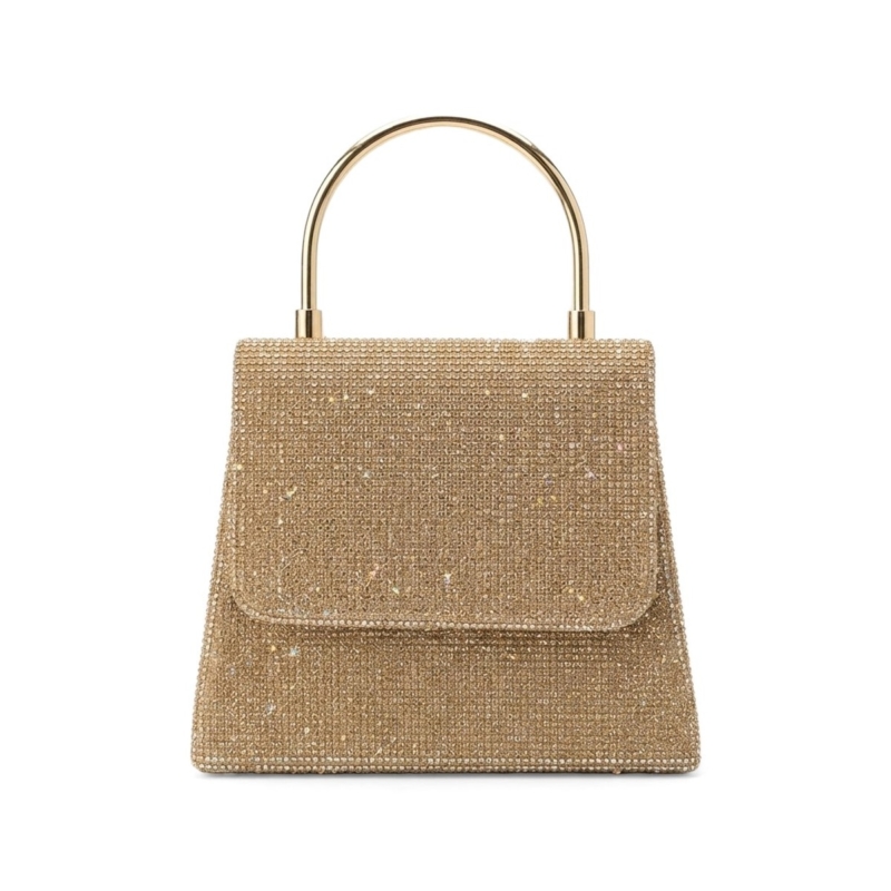 Bellina Mini Crystal Top-Handle Bag - Champagne Gold