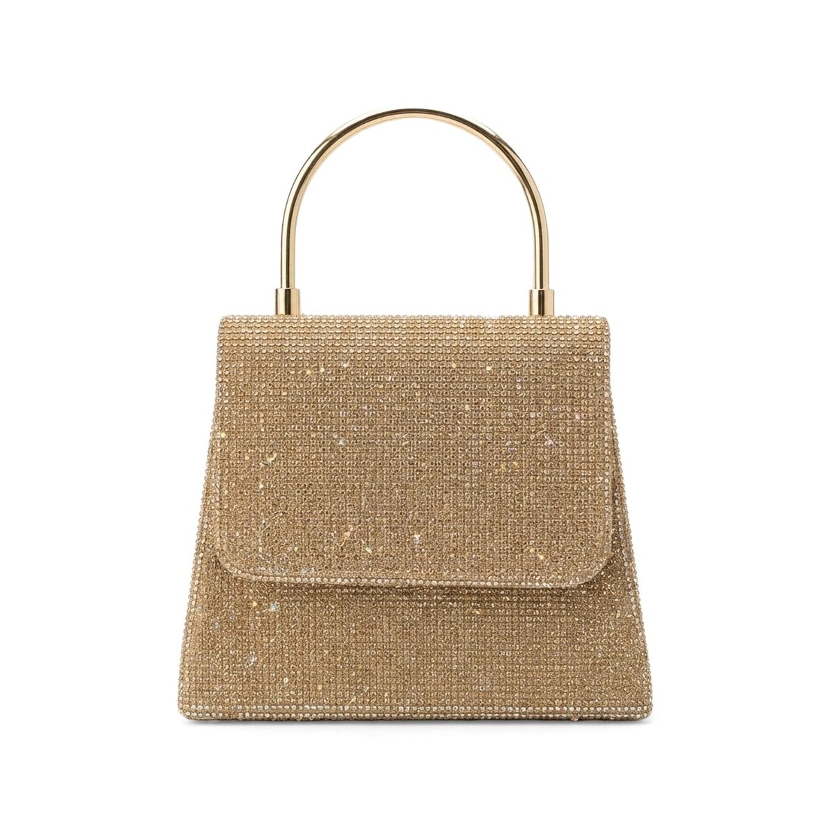 Bellina Mini Crystal Top-Handle Bag - Champagne Gold