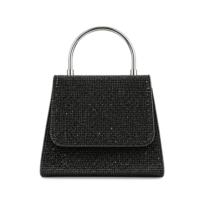 Bellina Mini Crystal Top-Handle Bag - Classic Black
