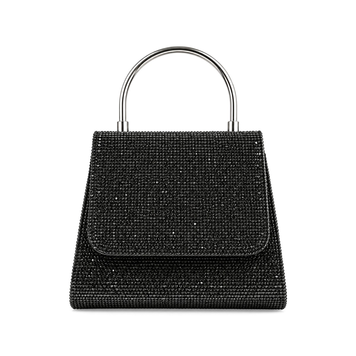 Bellina Mini Crystal Top-Handle Bag - Classic Black