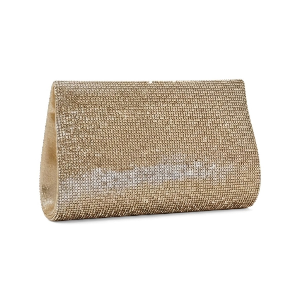 Giselle Crystal Pouch Clutch - Champagne Gold