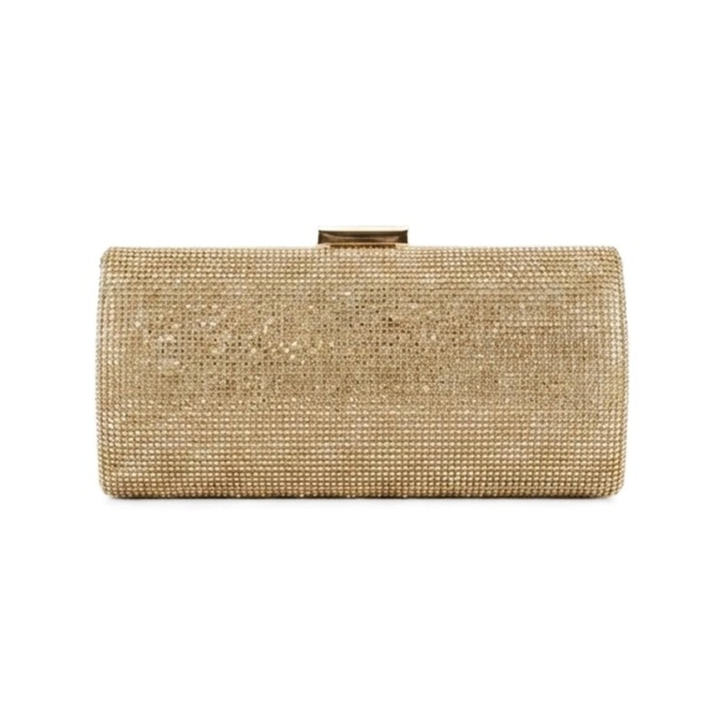 Isadora Crystal Barrel Minaudière - Champagne Gold