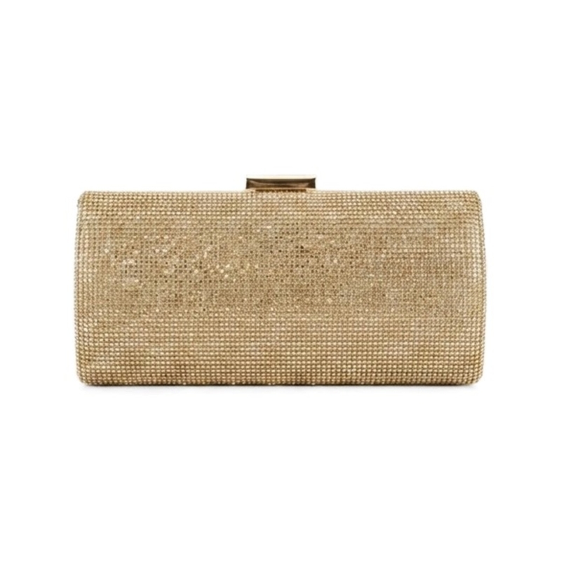 Isadora Crystal Barrel Minaudière - Champagne Gold