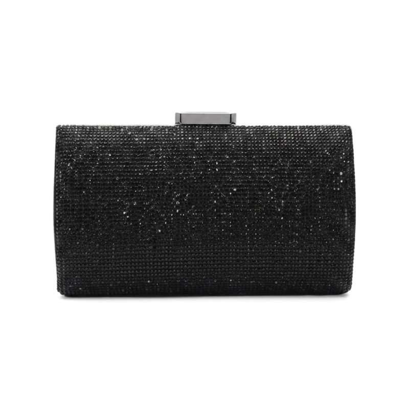 Isadora Crystal Barrel Minaudière - Classic Black