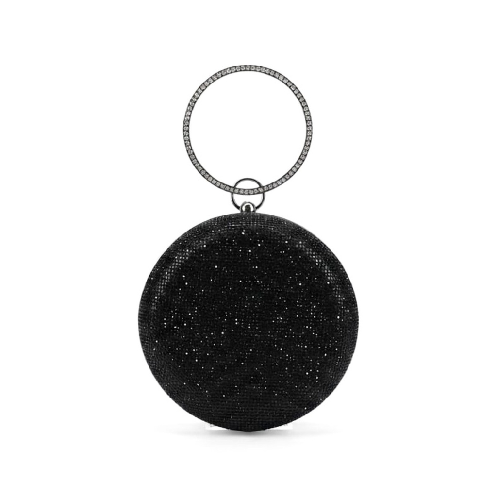 Orbit Crystal Round Bag - Classic Black