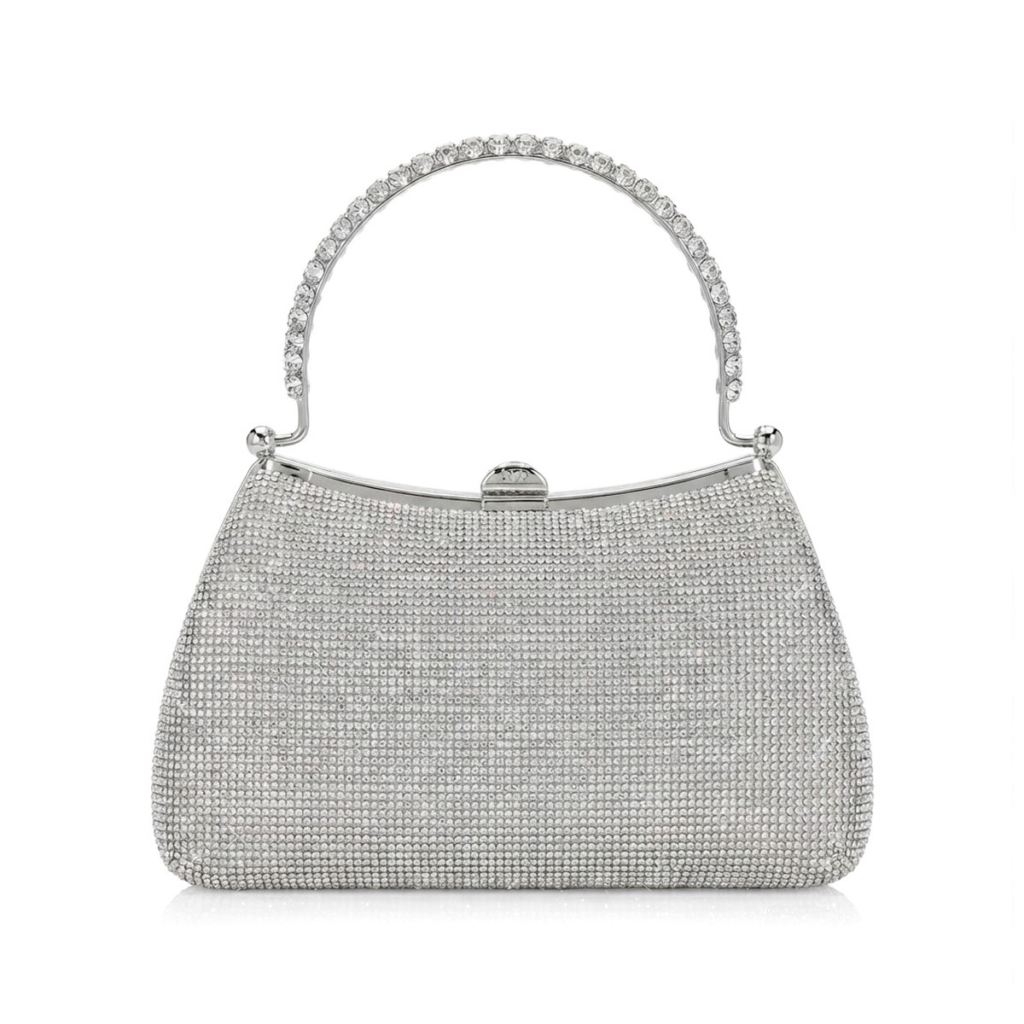 Regina Crystal Top-Handle Bag - Metallic Silver