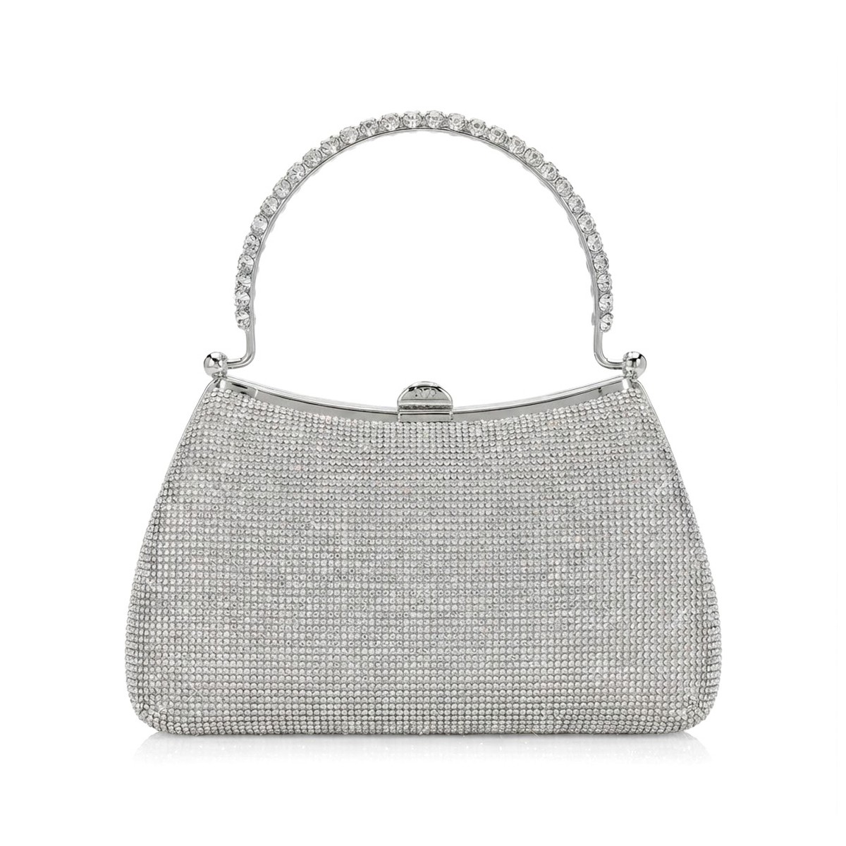 Regina Crystal Top-Handle Bag - Metallic Silver