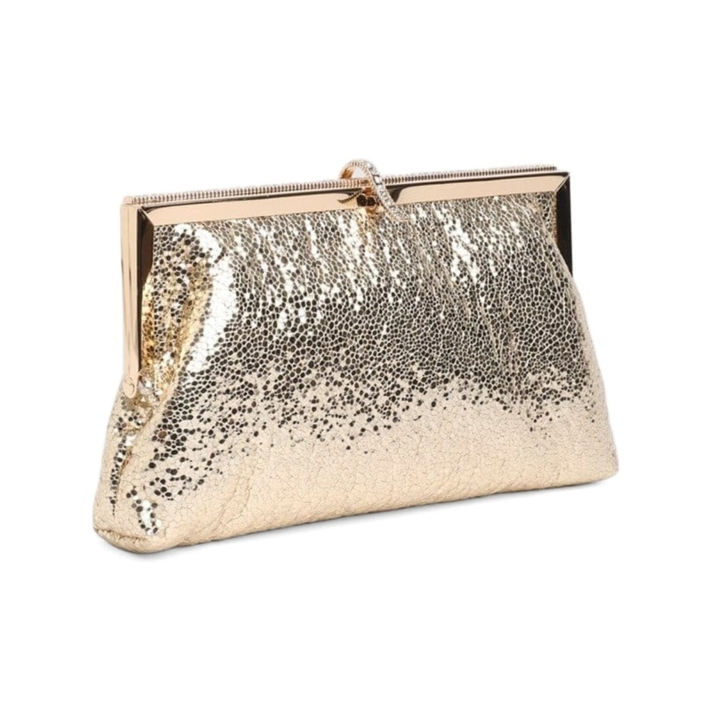 Scarlett Sequin Frame Clutch - Champagne Gold