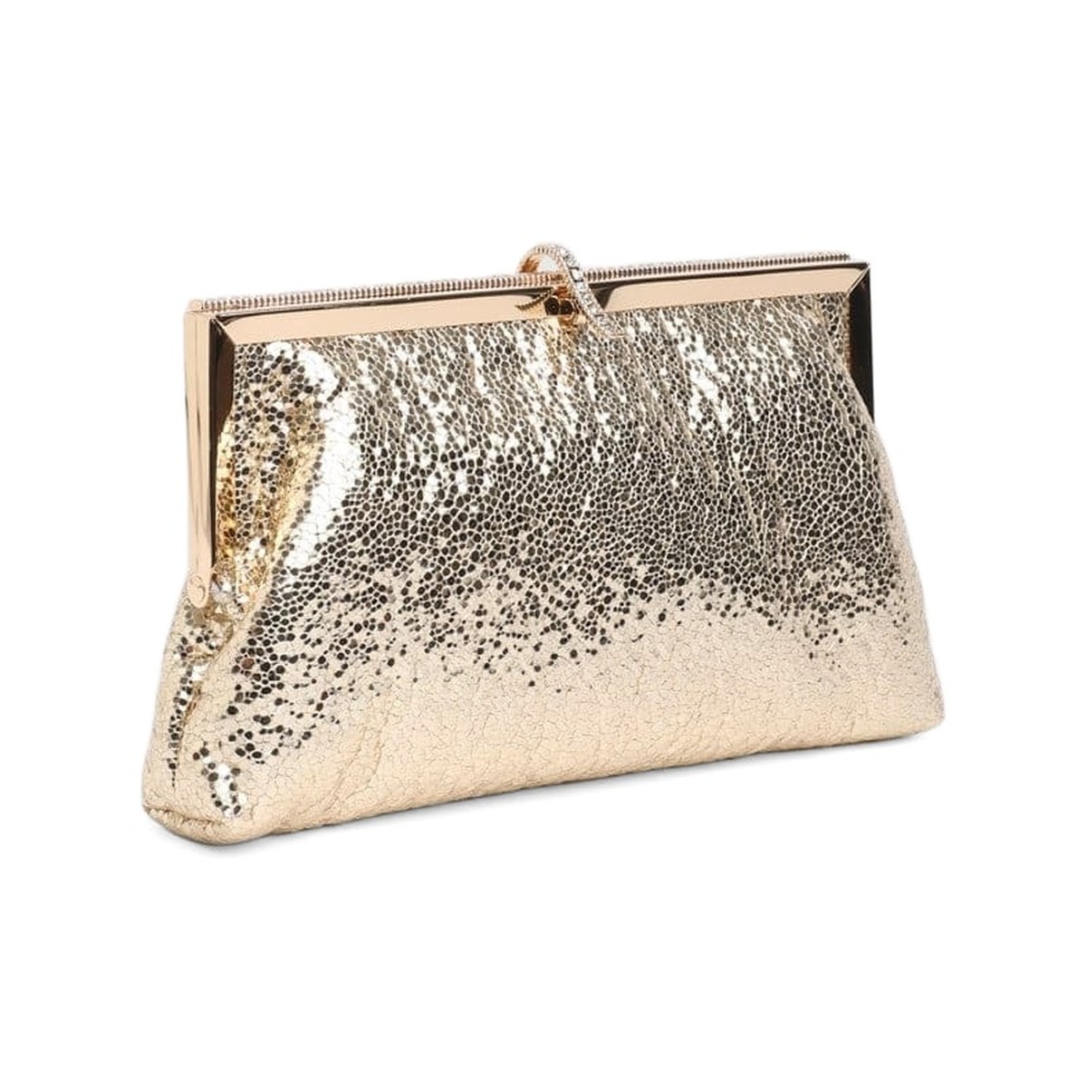 Scarlett Sequin Frame Clutch - Champagne Gold