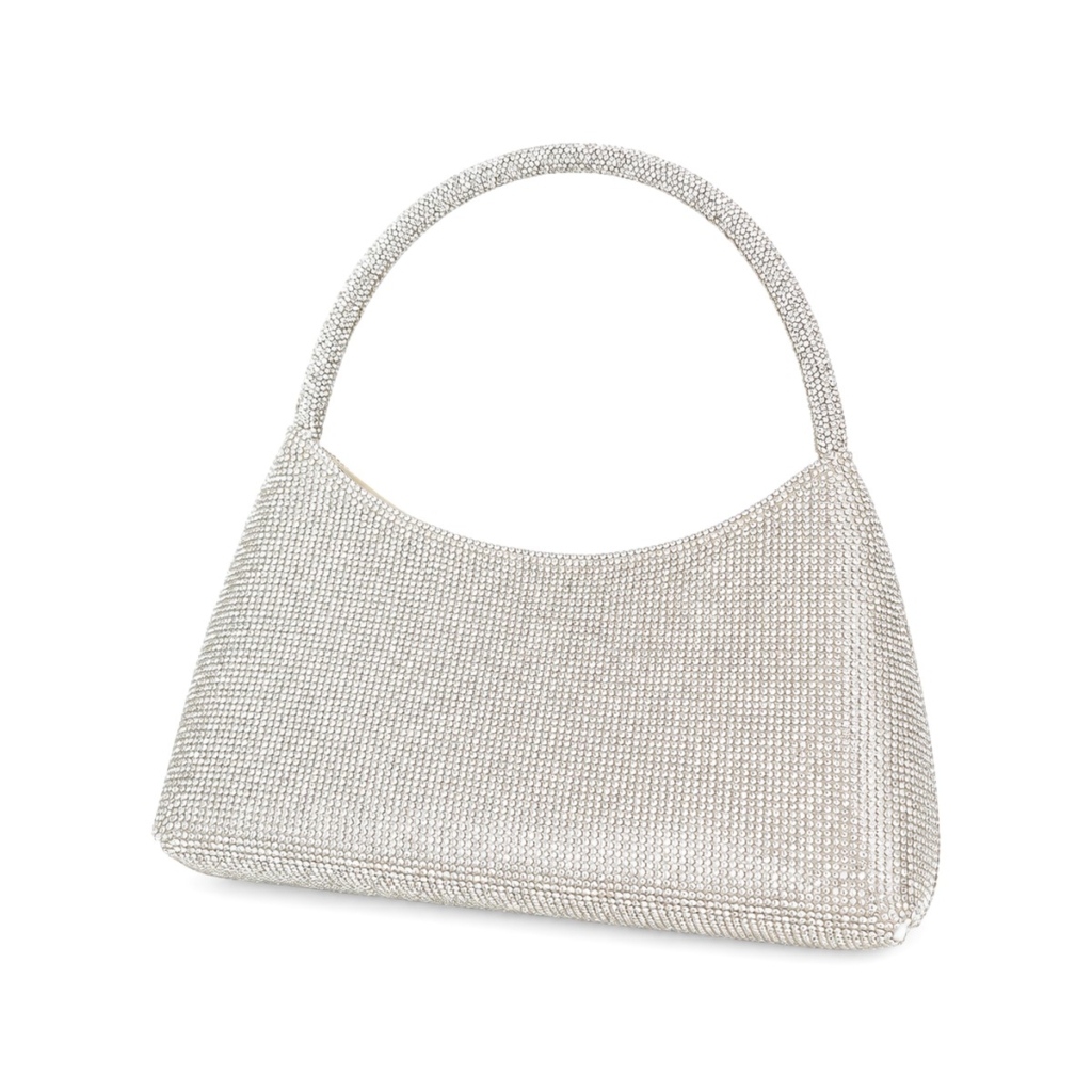 Seraphine Crystal Shoulder Bag - Metallic Silver