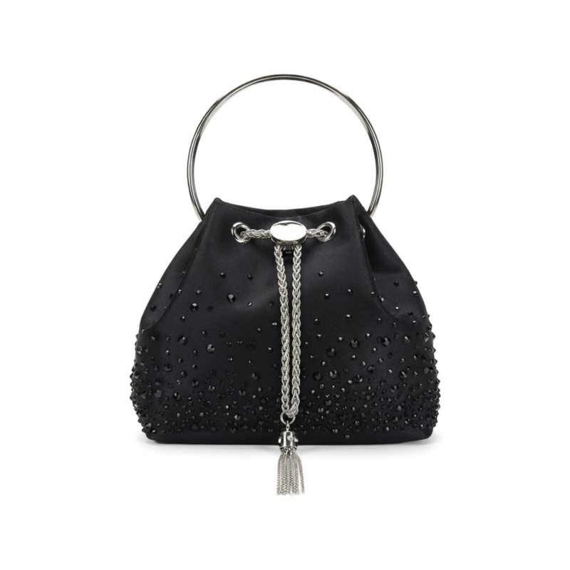 Serena Crystal Bucket Bag - Classic Black