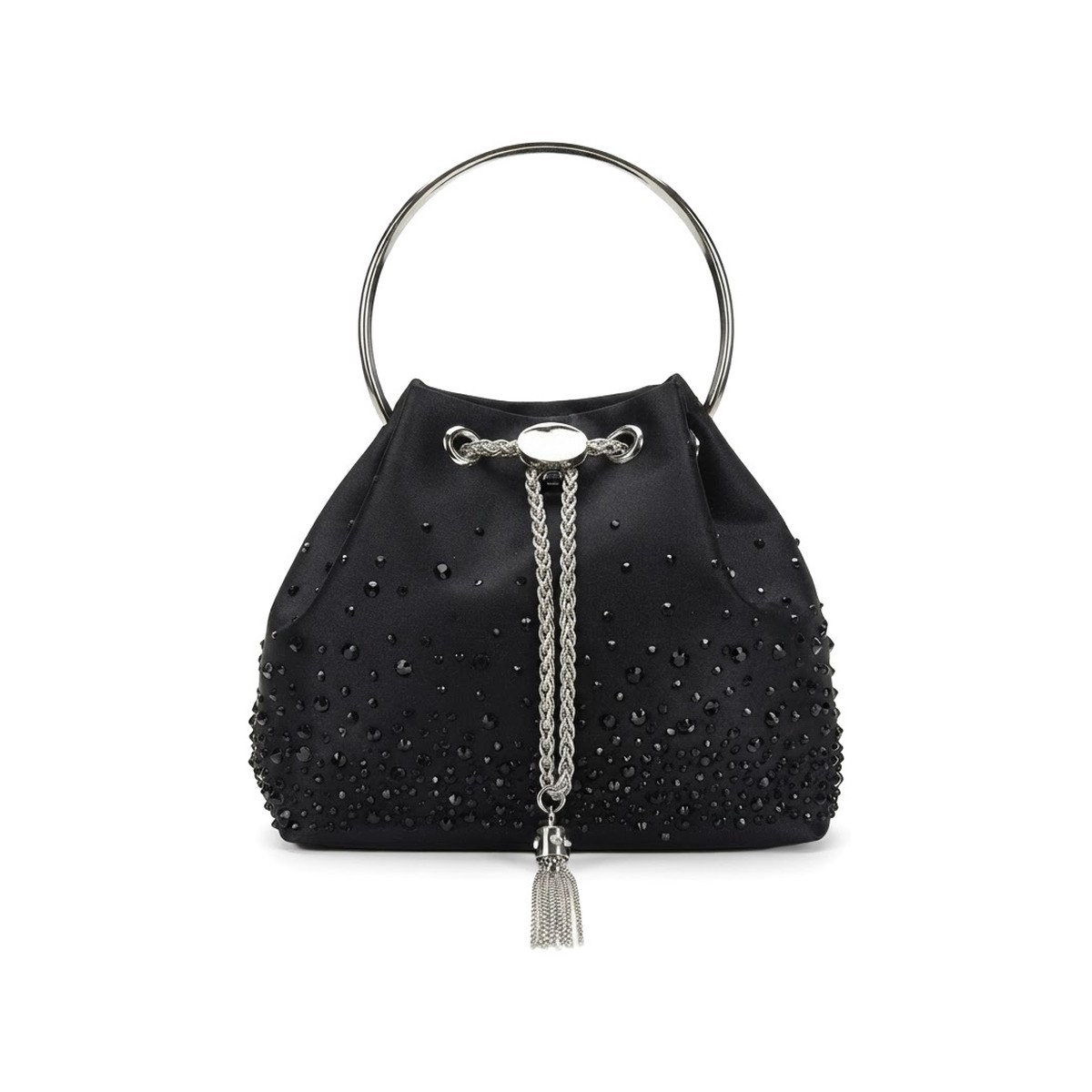Serena Crystal Bucket Bag - Classic Black