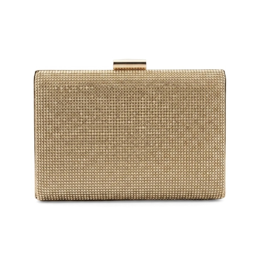 Aria Crystal Box Bag - Champagne Gold