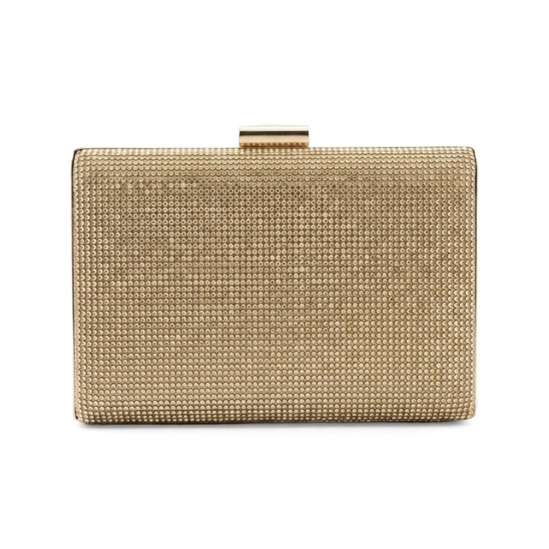 Aria Crystal Box Bag - Champagne Gold