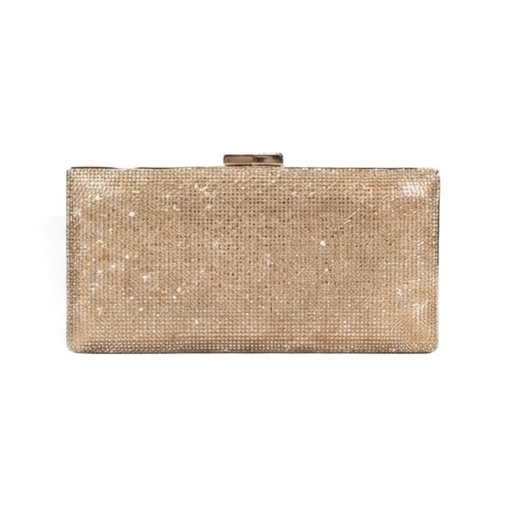 Stella Crystal Box Clutch - Rose Gold