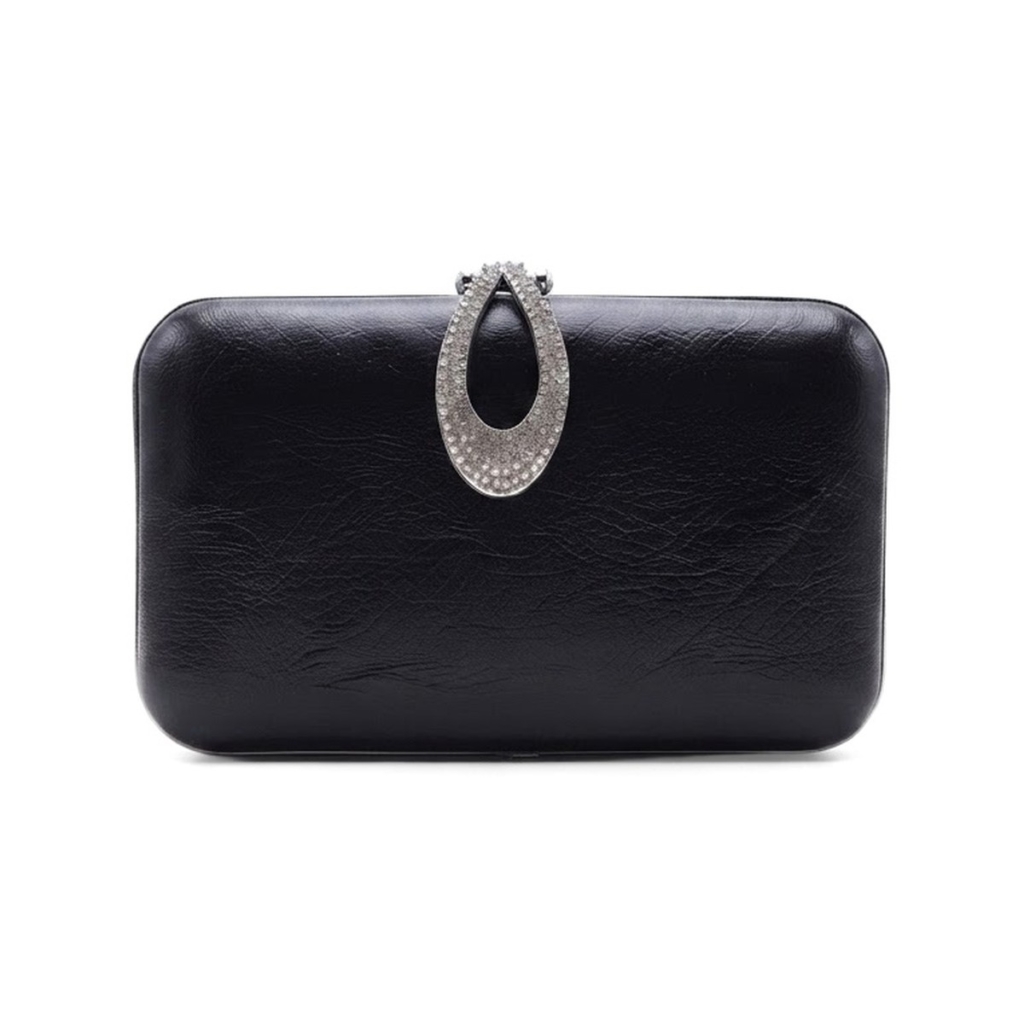 Vienna Crystal Clasp Clutch - Classic Black