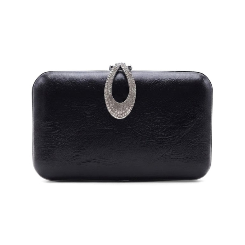 Vienna Crystal Clasp Clutch - Classic Black