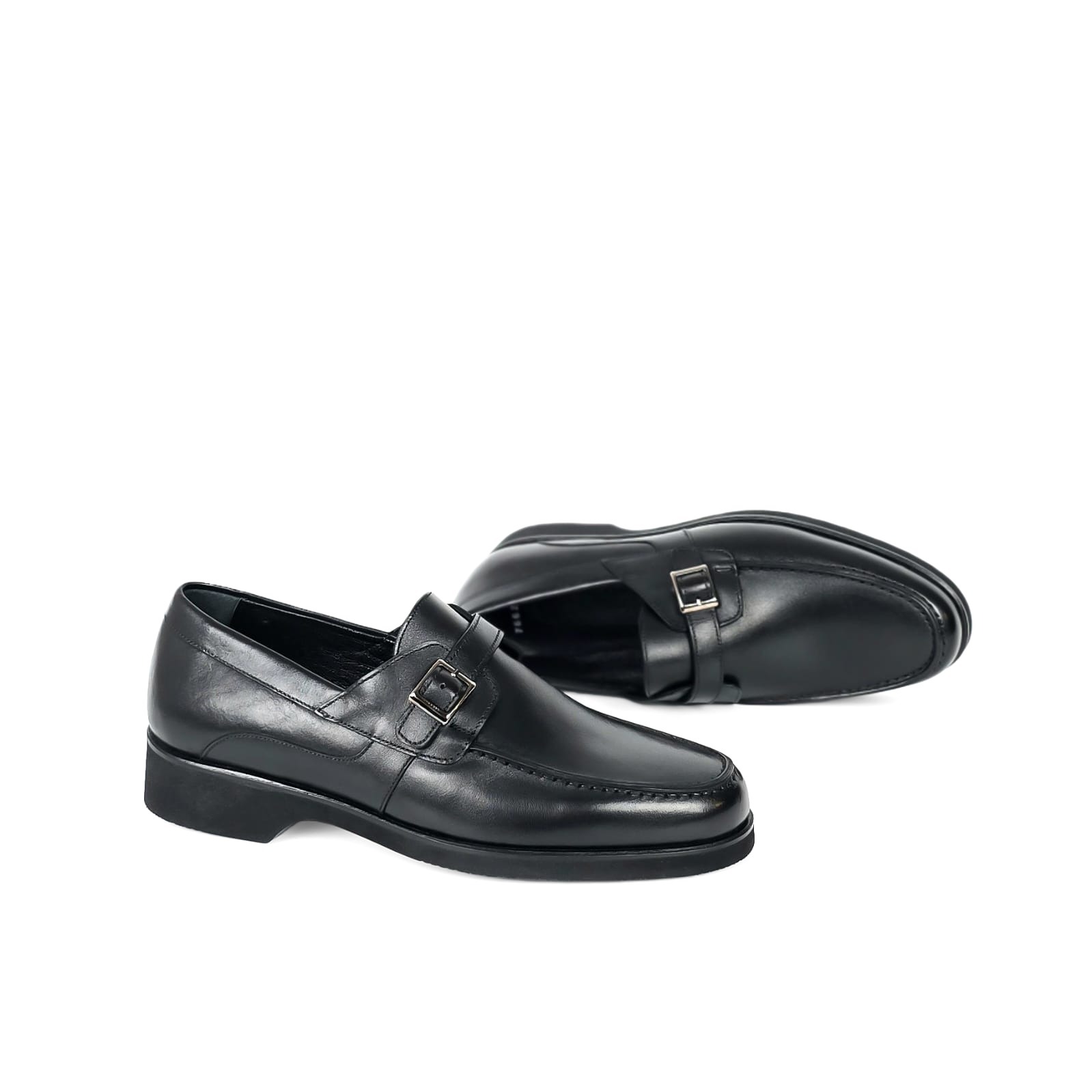 Elian Buckle Strap Dress Loafer - Classic Black